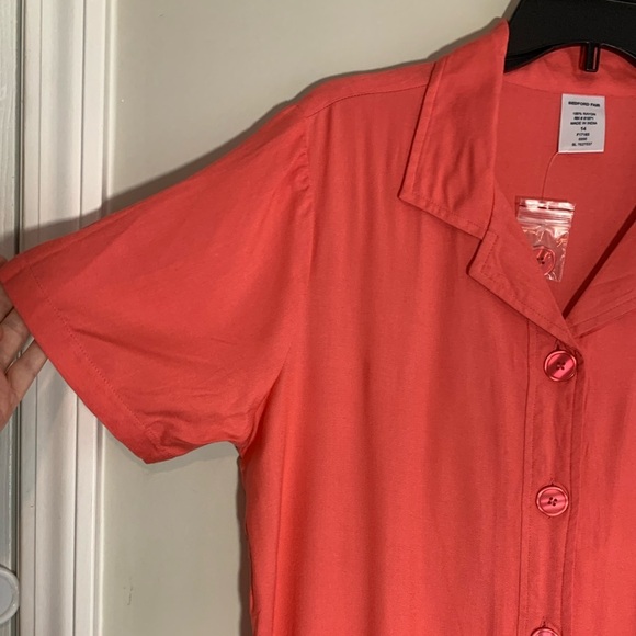 Vintage Bedford Fair Collared Button Front Midi Dress 100% Rayon, [Size 14] NWOT - Picture 2 of 4